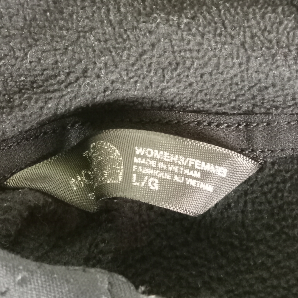 The North Face Recover Up Fleece Hooded Jacket Womens Large Black Gray Quilted - Picture 2 of 11